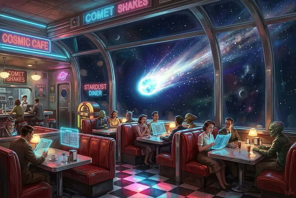 Innsiden av Neon Diner
